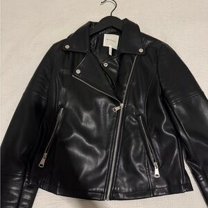 Faux Leather Crop Jacket